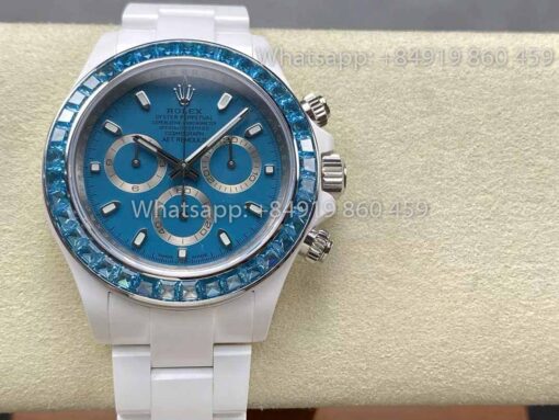 AET REMOULD Ceramic Rolex Daytona "Abu Dhabi Blue" Bezel Stone 1:1 Best Clone Edition