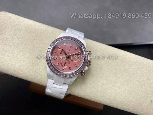 AET REMOULD Ceramic Rolex Daytona "ACherry Blossom Pink" Bezel Stone 1:1 Best Clone Edition - Image 7