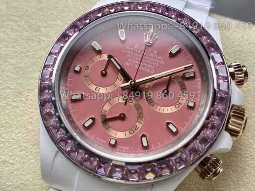 AET REMOULD Ceramic Rolex Daytona "ACherry Blossom Pink" Bezel Stone 1:1 Best Clone Edition - Image 8