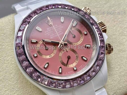 AET REMOULD Ceramic Rolex Daytona "ACherry Blossom Pink" Bezel Stone 1:1 Best Clone Edition - Image 9