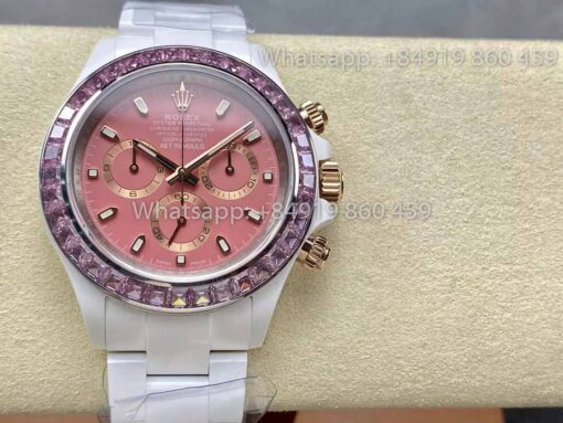 AET REMOULD Ceramic Rolex Daytona "ACherry Blossom Pink" Bezel Stone 1:1 Best Clone Edition