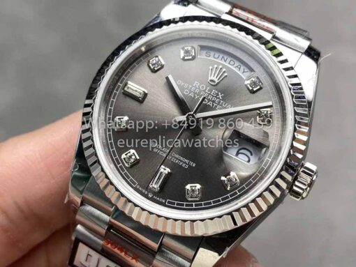 Rolex Day Date 128236 QF Factory 1:1 Best Clone Grey Diamond dial 36mm - Image 3