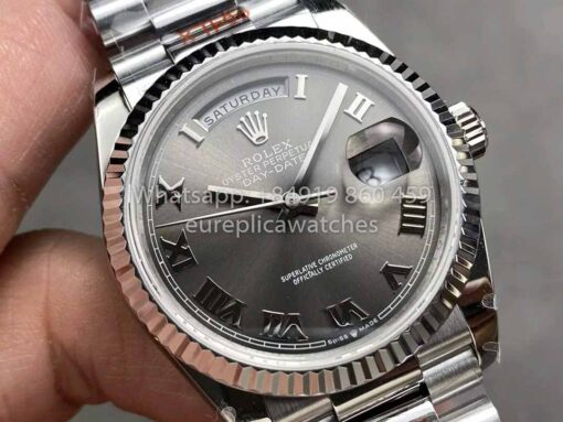 Rolex Day Date 128236 QF Factory 1:1 Best Clone Grey Roman numerals Dial - Image 2