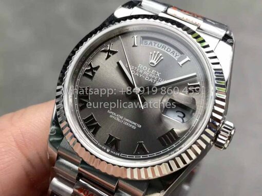 Rolex Day Date 128236 QF Factory 1:1 Best Clone Grey Roman numerals Dial - Image 3