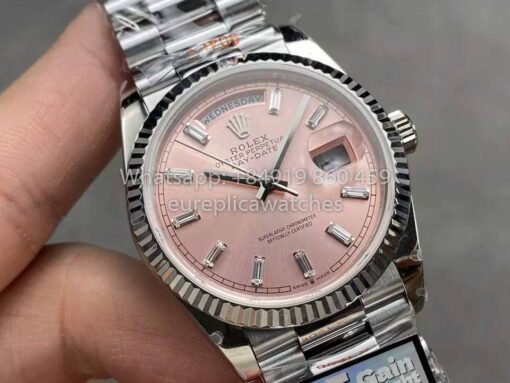 Rolex Day Date 128236 QF Factory 1:1 Best Clone Pink Diamond Dial - immagine 2