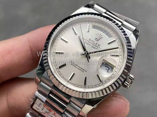 Rolex Day Date 128239-0005 QF Factory 1:1 Best Clone Silver Index Dial - Image 3