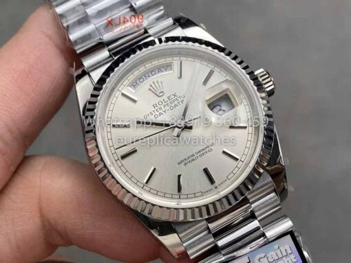 Rolex Day Date 128239-0005 QF Factory 1:1 Best Clone Silver Index Dial - Image 2