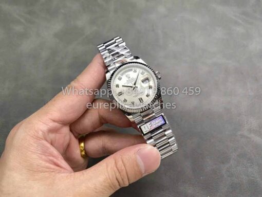 Rolex Day Date 128239 QF Factory 1:1 Best Clone Silver Diamond Dial - Image 4