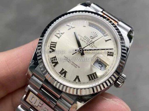 Rolex Day Date 128239 QF Factory 1:1 Best Clone Silver Numeral Dial - Image 3