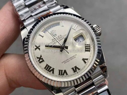 Rolex Day Date 128239 QF Factory 1:1 Best Clone Silver Numeral Dial - Image 2