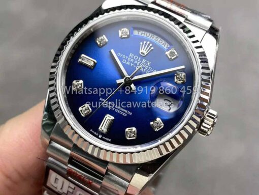 Rolex Day Date M128239-0023 128239-0023 QF Factory 1:1 Best Clone Blue Diamond Dial - immagine 3