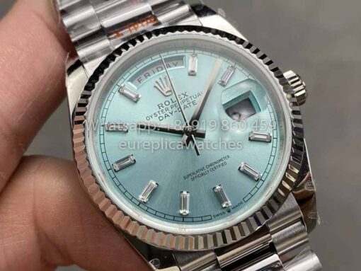 Rolex Day Date M128236 QF Factory 1:1 Best Clone Ice Blue Dial 36mm - Image 2