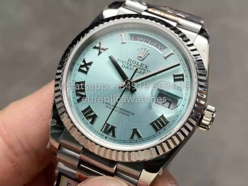 Rolex Day Date M128236 QF Factory 1:1 Best Clone Ice Blue Numeral Dial - Image 3