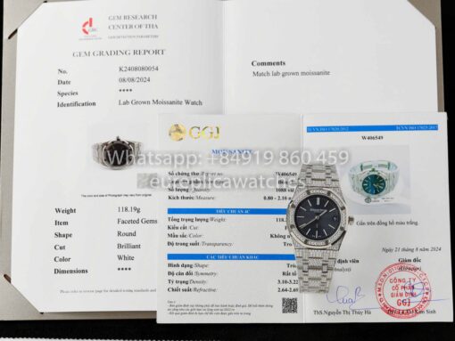 Audemars Piguet Royal Oak 15202ST.OO.1240ST.01 Custom Moissanite Diamonds 1:1 Best Clone - Image 2