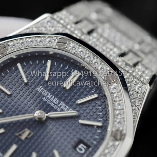 Audemars Piguet Royal Oak 15202ST.OO.1240ST.01 Custom Moissanite Diamonds 1:1 Best Clone - Image 8