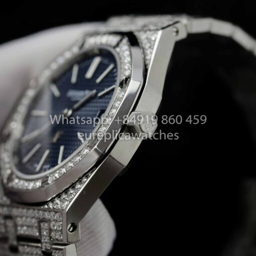 Audemars Piguet Royal Oak 15202ST.OO.1240ST.01 Custom Moissanite Diamonds 1:1 Best Clone - Image 3