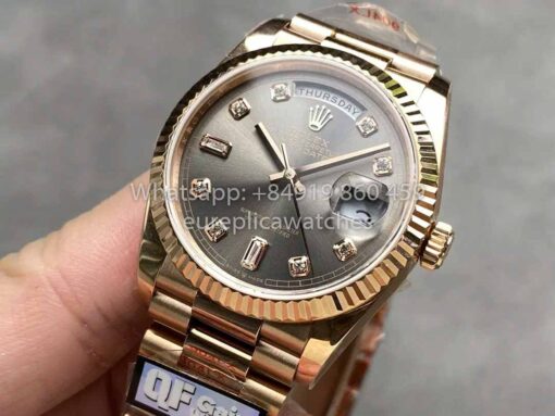 Rolex Day Date M128235 purple mother of pearl QF Factory 1:1 Best Clone Rose Gold 36 - Image 3