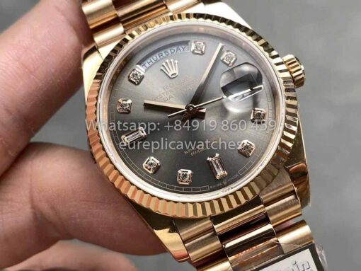 Rolex Day Date M128235 purple mother of pearl QF Factory 1:1 Best Clone Rose Gold 36 - Image 2