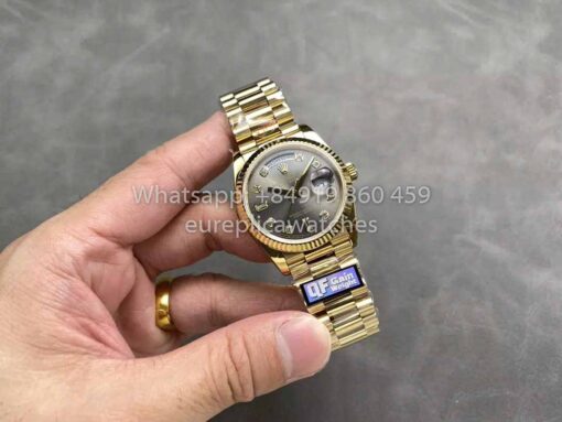 Rolex Day Date M128235 purple mother of pearl QF Factory 1:1 Best Clone Yellow Gold 36 - Image 3