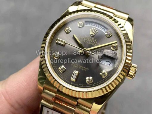 Rolex Day Date M128235 purple mother of pearl QF Factory 1:1 Best Clone Yellow Gold 36 - Image 4