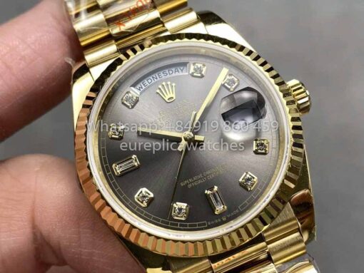 Rolex Day Date M128235 purple mother of pearl QF Factory 1:1 Best Clone Yellow Gold 36 - Image 2