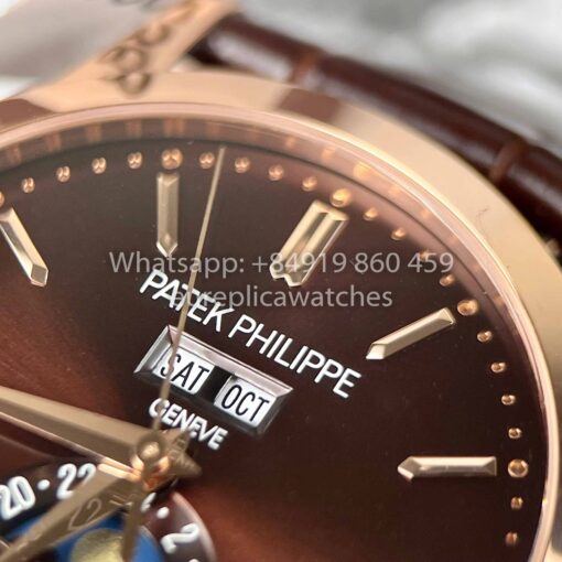 Patek Philippe Complications Annual Calendar 38.5mm Rose Gold 5396R Brown Dial 1:1 Best Clone - Image 6